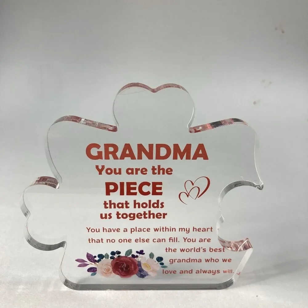 Grandma Plaque Desk Sign Gift Mother’s Day Grandparent’s Day Floral Paper Weight - Picture 5 of 7